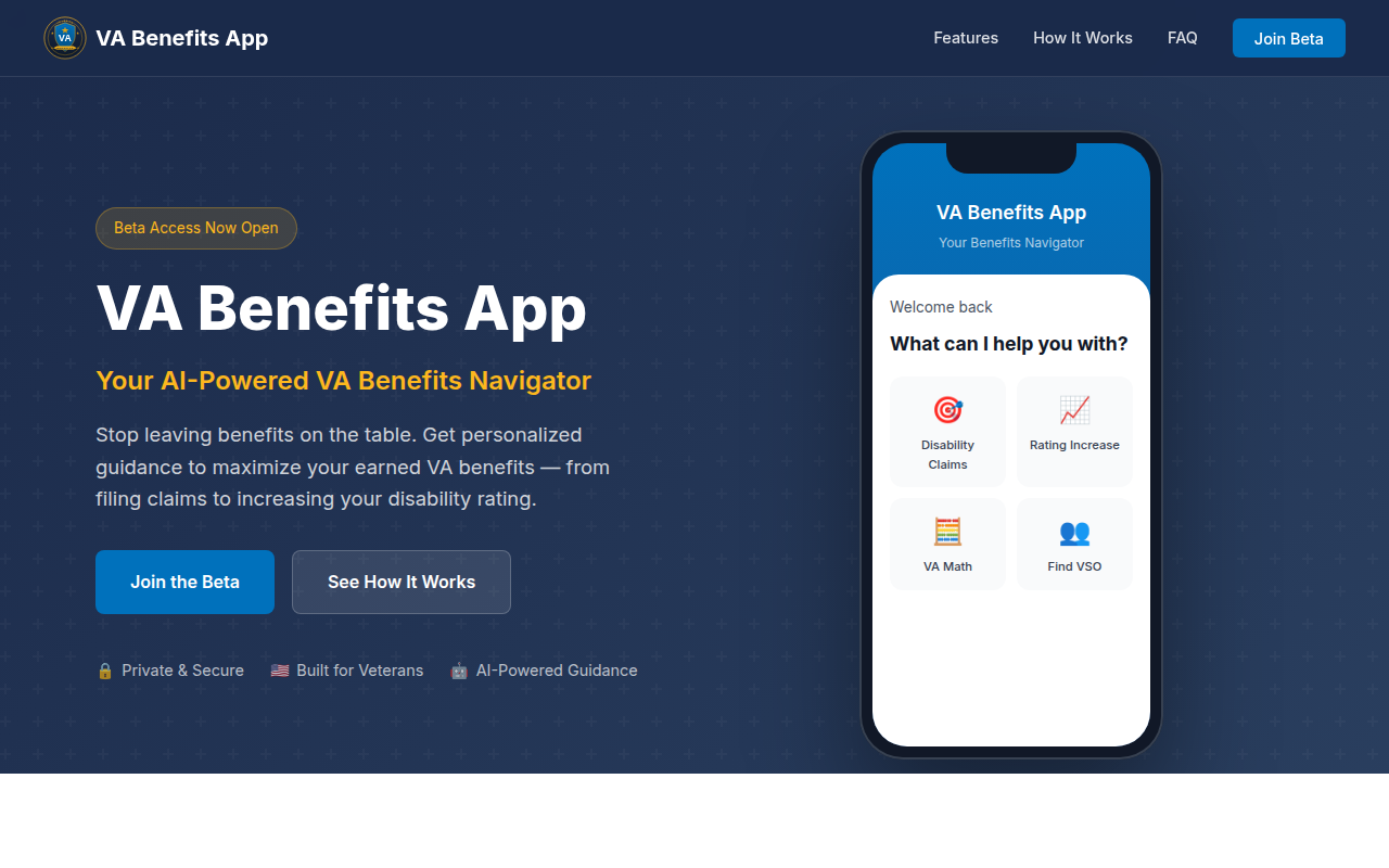 VA Benefits App screenshot